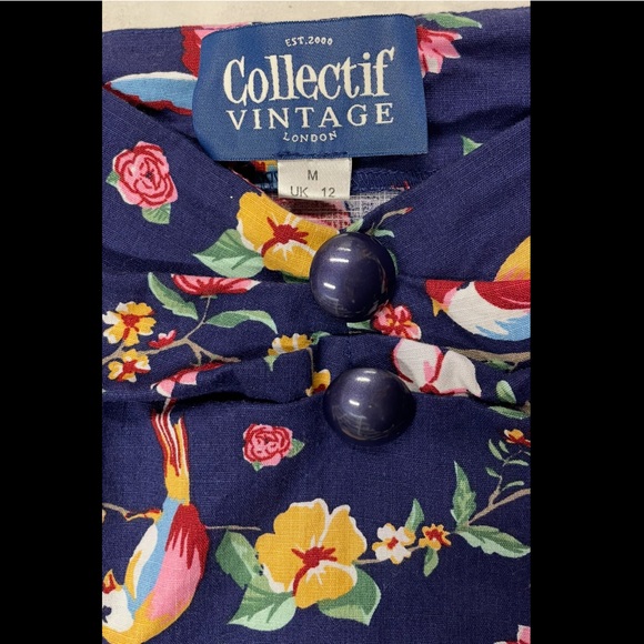 Collectif Tickle Me Picnic Cotton Top in Secret Garden - Picture 4 of 5